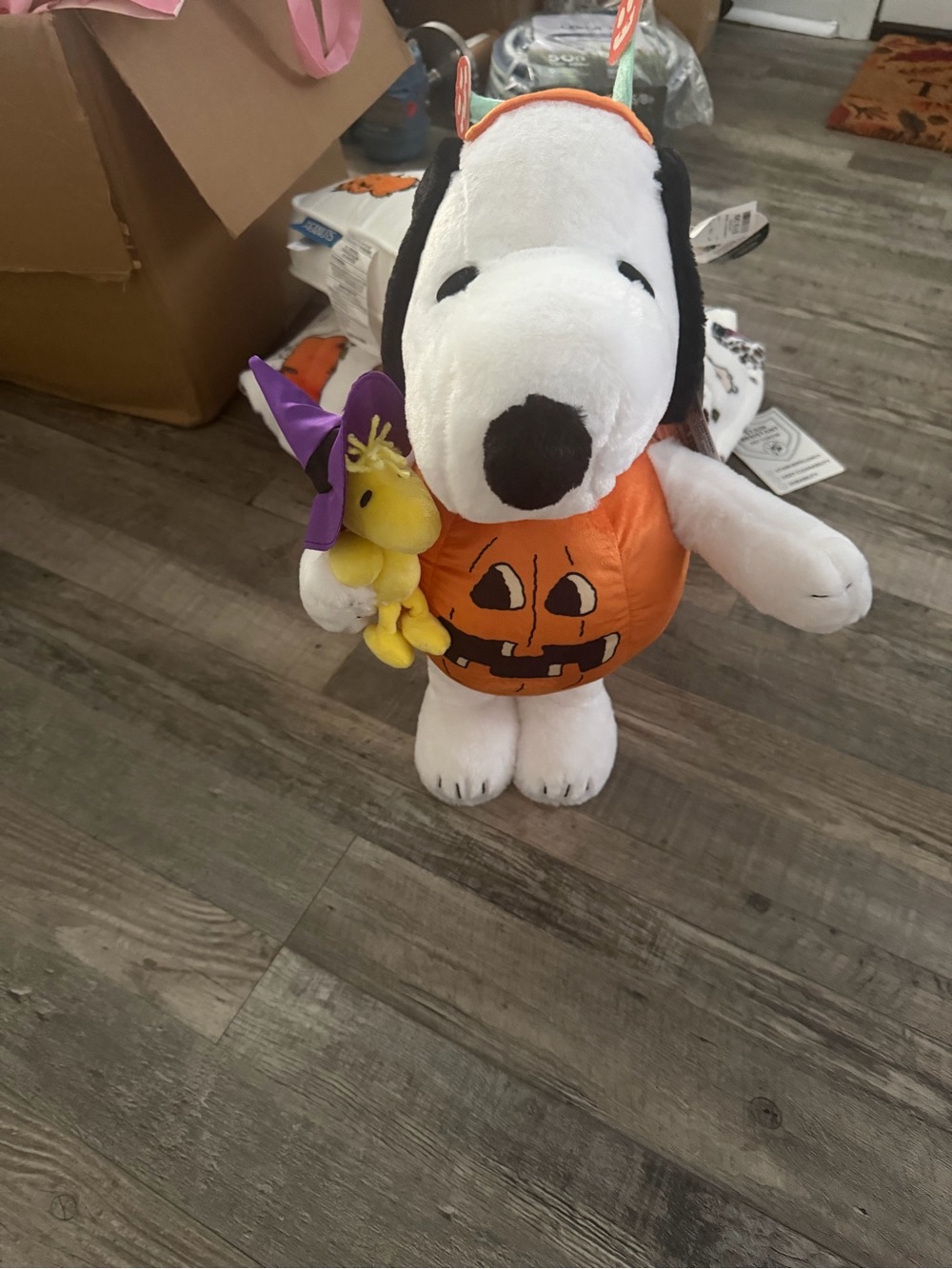 Peanuts Snoopy & Woodstock Halloween Pumpkin Plush Witch Costume 🎃
